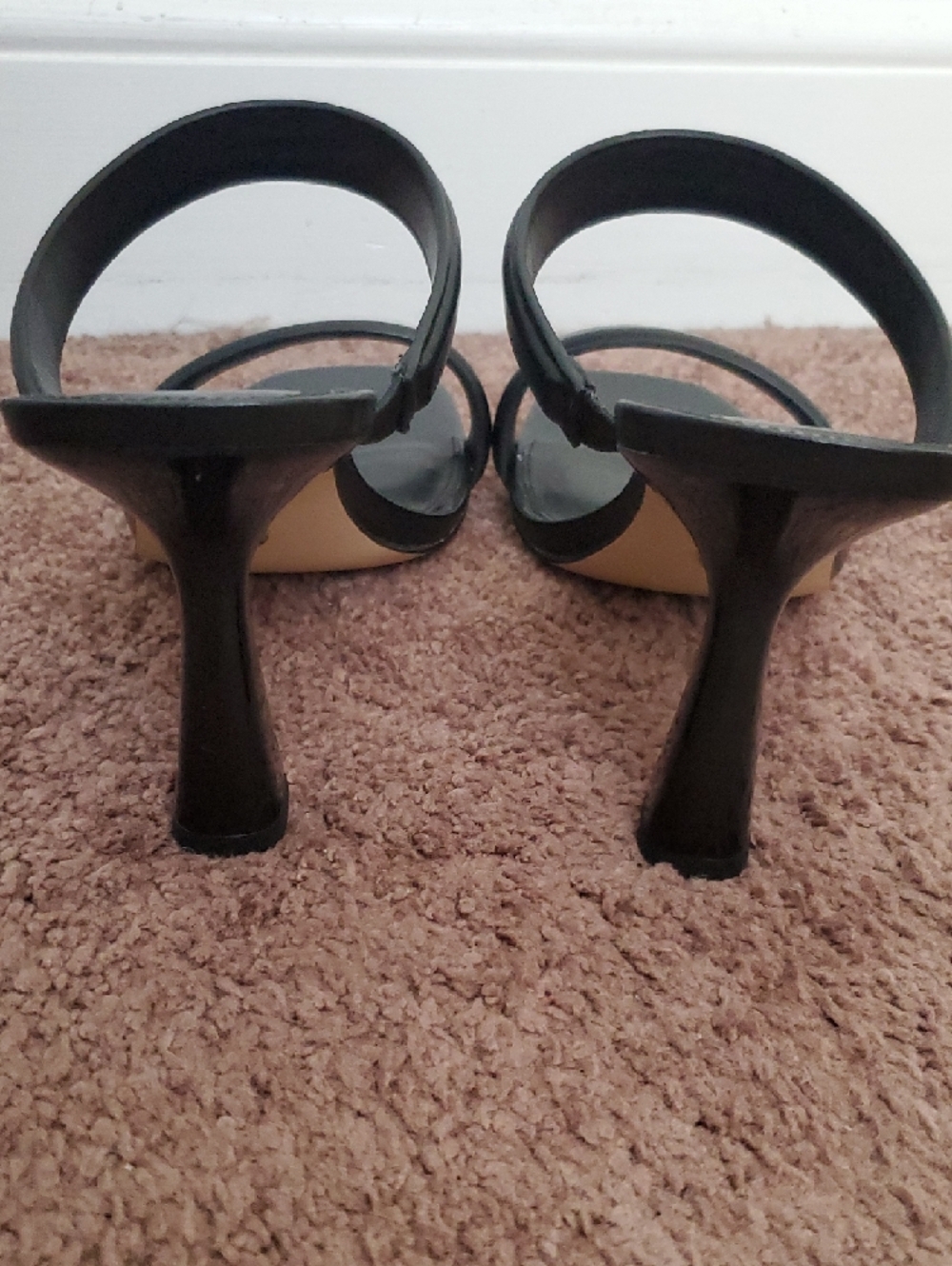 Michael Kors Black Double-Strap Square-Toe Slide Heels - Picture 5 of 9